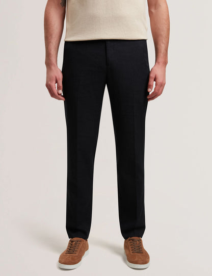 Ted Baker Kumart Black Linen Blend Woven Slim Fit Trousers