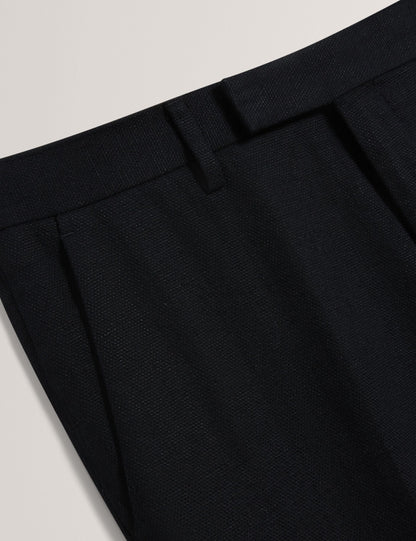 Ted Baker Kumart Black Linen Blend Woven Slim Fit Trousers