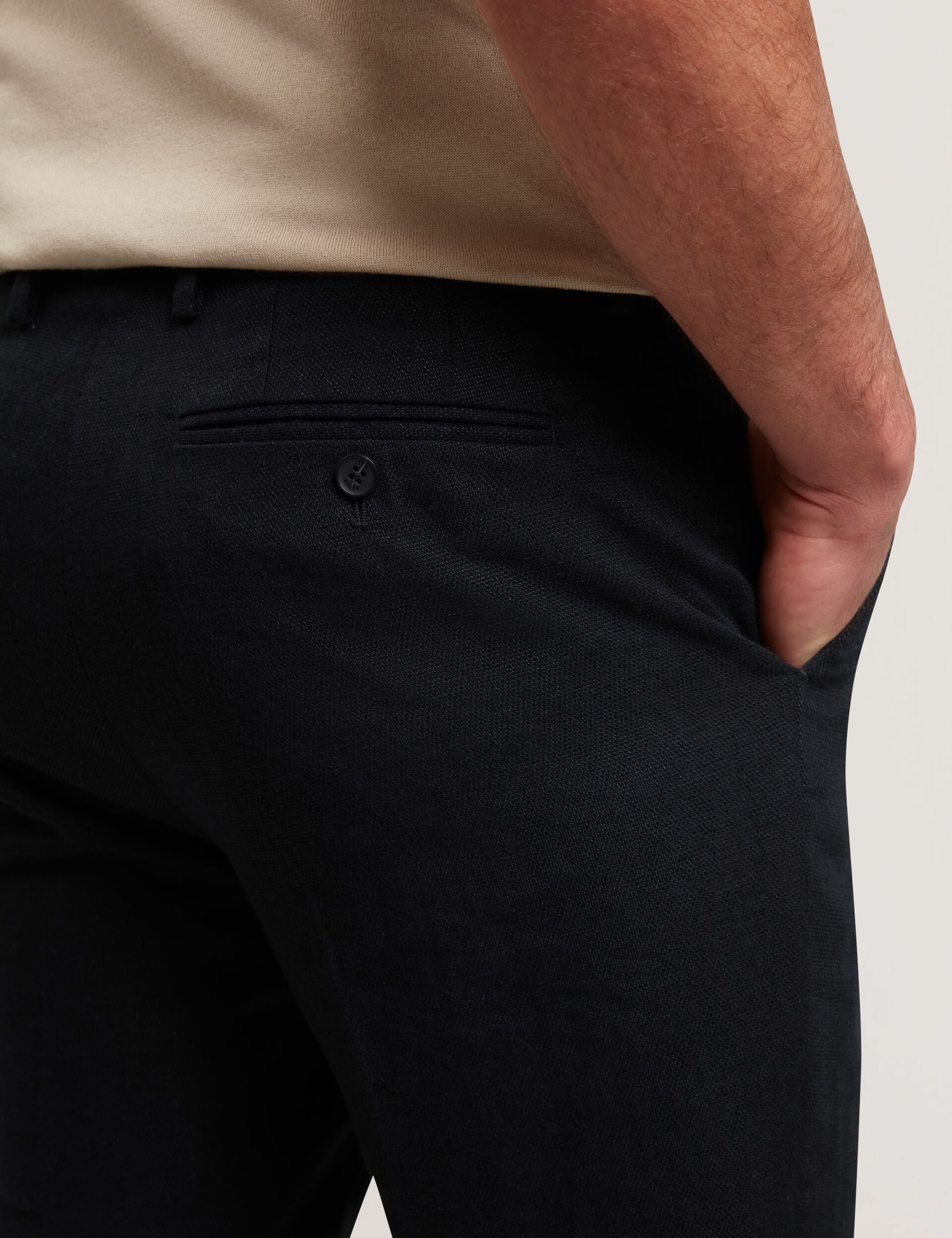 Ted Baker Kumart Black Linen Blend Woven Slim Fit Trousers