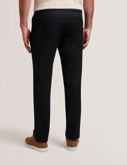 Ted Baker Kumart Black Linen Blend Woven Slim Fit Trousers