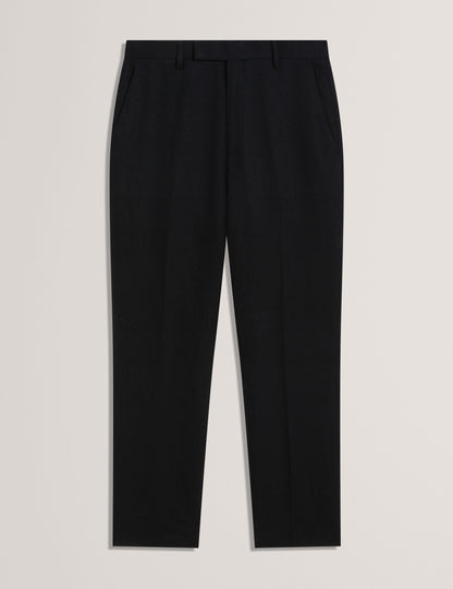 Ted Baker Kumart Black Linen Blend Woven Slim Fit Trousers