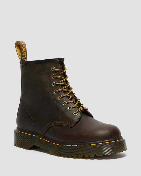 Dr. Martens 1460 Bex Crazy Horse Leather Lace Up Boots Dark Brown - Womens