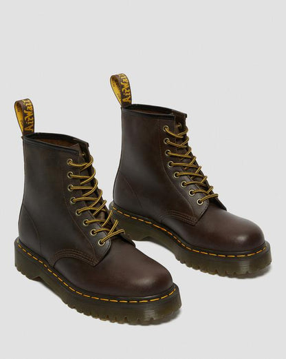 Dr. Martens 1460 Bex Crazy Horse Leather Lace Up Boots Dark Brown - Womens