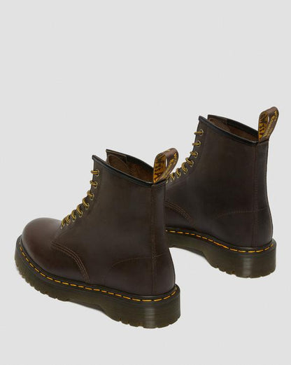 Dr. Martens 1460 Bex Crazy Horse Leather Lace Up Boots Dark Brown - Womens