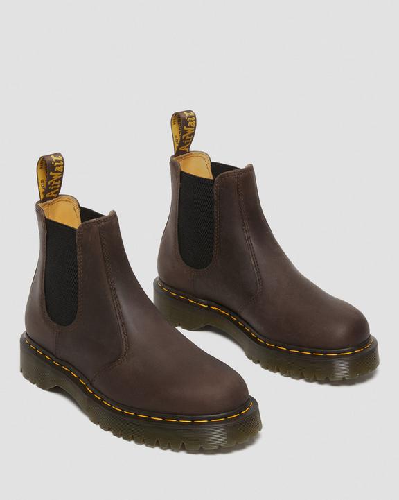 2976 Bex Crazy Horse Chelsea Boots - Dark Brown - Womens
