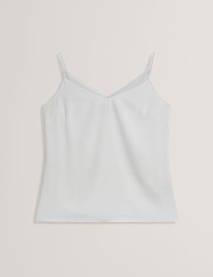 Ted Baker Lulea Chiffon Detail Vneck Strappy Cami Top In Ivory Women's