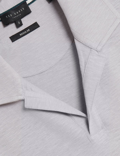 Ted Baker Anito Cotton Linen Open Neck Polo Shirt