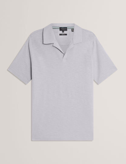 Ted Baker Anito Cotton Linen Open Neck Polo Shirt