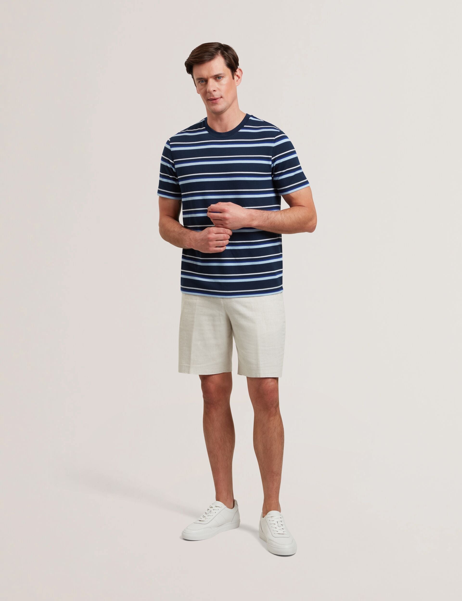 Ted Baker Gorano Short Sleeve Textured Striped Tshirt