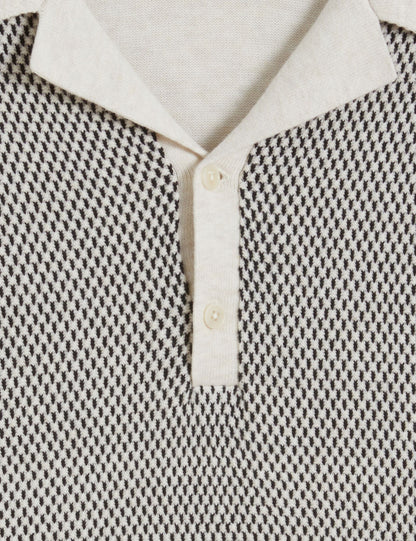 Ted Baker Gregry Textured Knit Revere Collar Polo Shirt