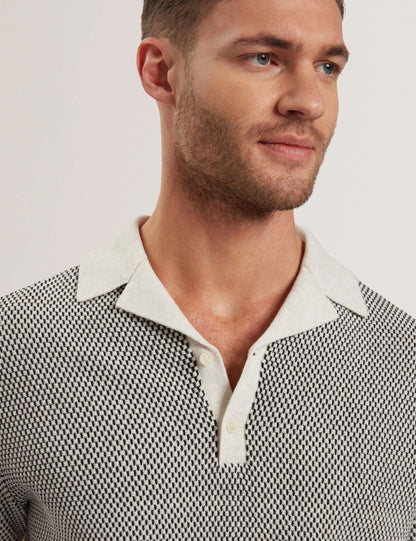 Ted Baker Gregry Textured Knit Revere Collar Polo Shirt