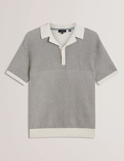 Ted Baker Gregry Textured Knit Revere Collar Polo Shirt