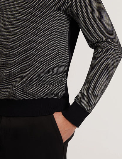 Ted Baker Ardo Textured Front Knitted Long Sleeve Polo Shirt