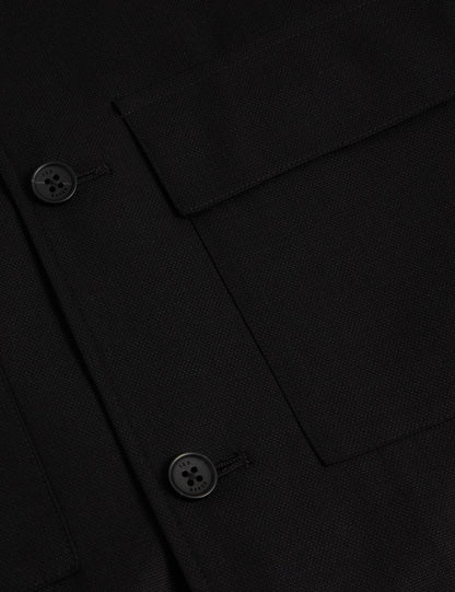 Ted Baker Selwynj Black Lightweight Wool Blend Shirt Jacket