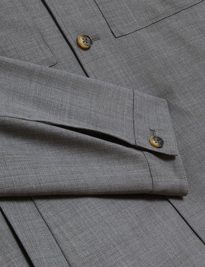 Ted Baker Selwynj Grey Lightweight Wool Blend Shirt Jacket