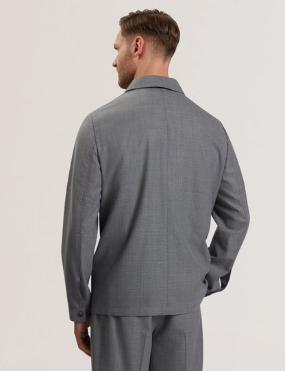 Ted Baker Selwynj Grey Lightweight Wool Blend Shirt Jacket