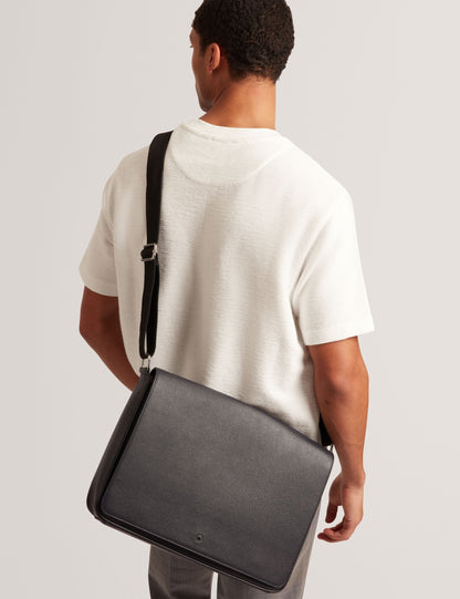 Ted Baker Kamaron Caviar Leather Crossbody Messenger Bag