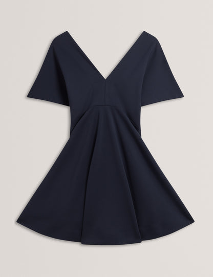 Ted Baker Catlnn Flutter Sleeve Vneck Jersey Skater Dress Women's