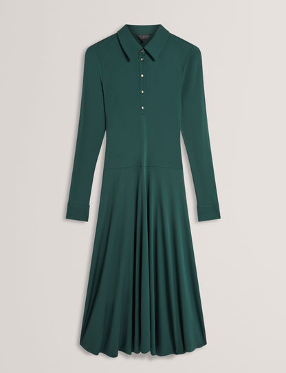 Ted Baker Talyahh Asymmetric Jersey Midi Shirt Dress Women's