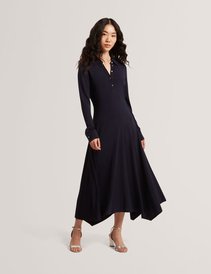 Ted Baker Talyahh Asymmetric Jersey Midi Shirt Dress Women's