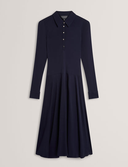 Ted Baker Talyahh Asymmetric Jersey Midi Shirt Dress Women's