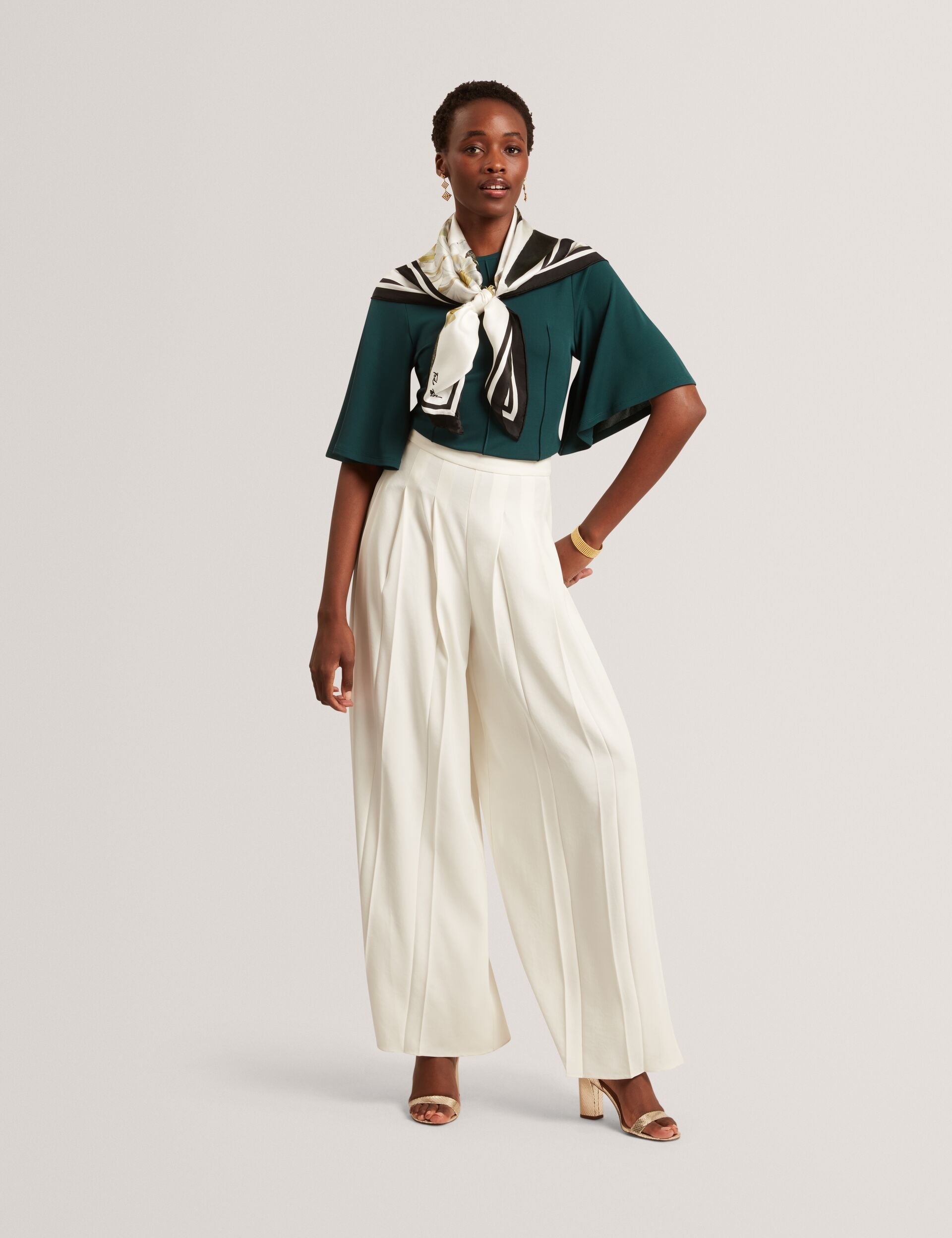 Ted Baker Jackaln Seam Detail Flutter Sleeve Jersey Top Women's