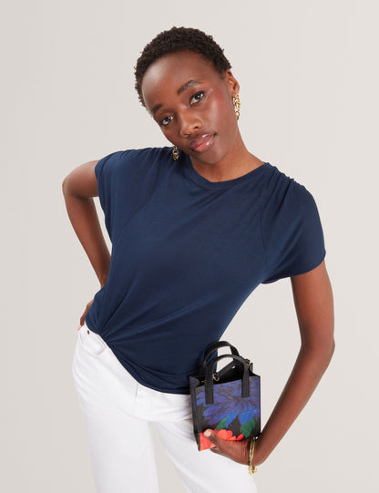 Ted Baker Elmie Gathered Shoulder Short Sleeve Jersey Tshirt Women's
