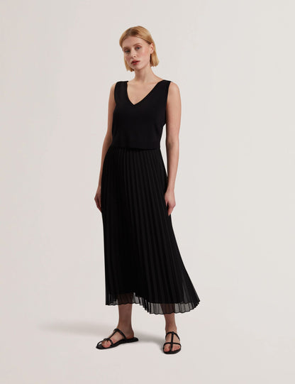 Ted Baker Larnahh Pleated Midi Dress With Removable Knit Tank Women's