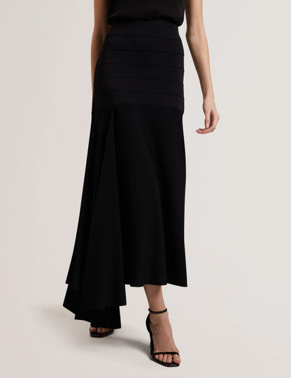 Ted Baker Laurrie Asymmetric Waterfall Hem Knitted Midi Skirt Women's