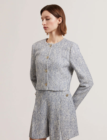 Ted Baker Vulpa Boucle Buttonup Cropped Tailored Jacket Women's