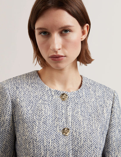 Ted Baker Vulpa Boucle Buttonup Cropped Tailored Jacket Women's