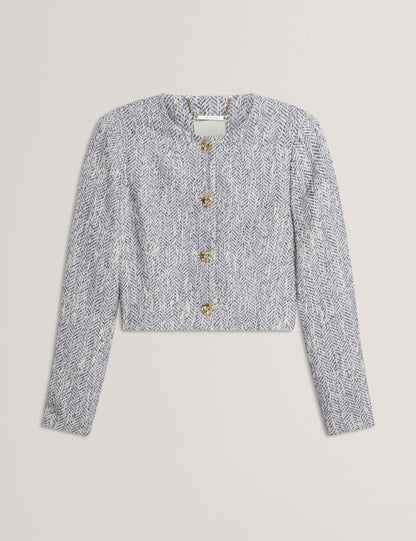 Ted Baker Vulpa Boucle Buttonup Cropped Tailored Jacket Women's