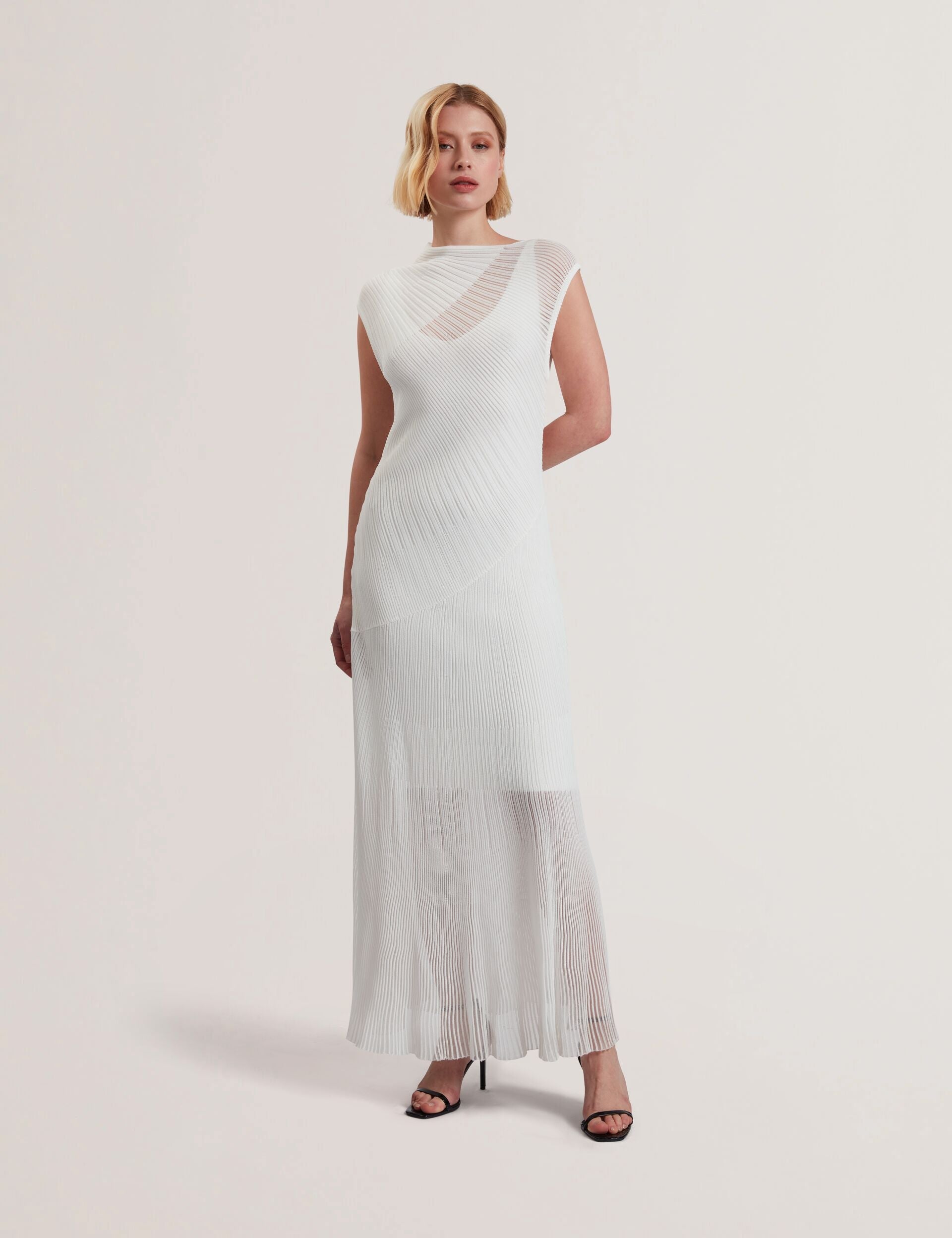 Ted Baker Celyina Sheer Detail Textured Knit Midaxi Dress Women's