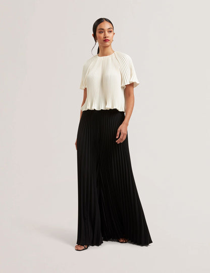 Ted Baker Haryx Pleated Wide Leg Palazzo Trousers Women's