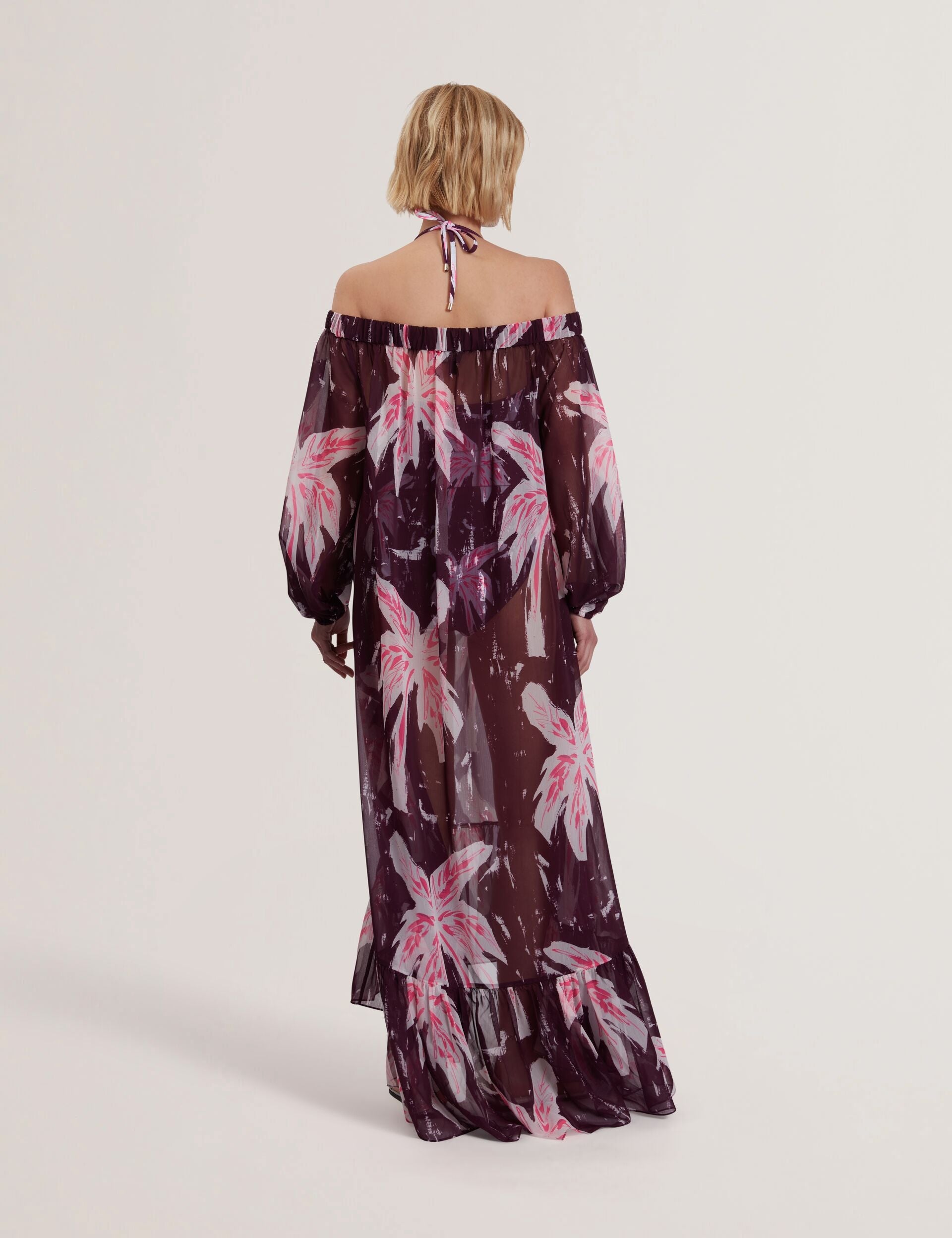 Ted Baker Montaya Floral Bardot Maxi Dress Beach Coverup Women's