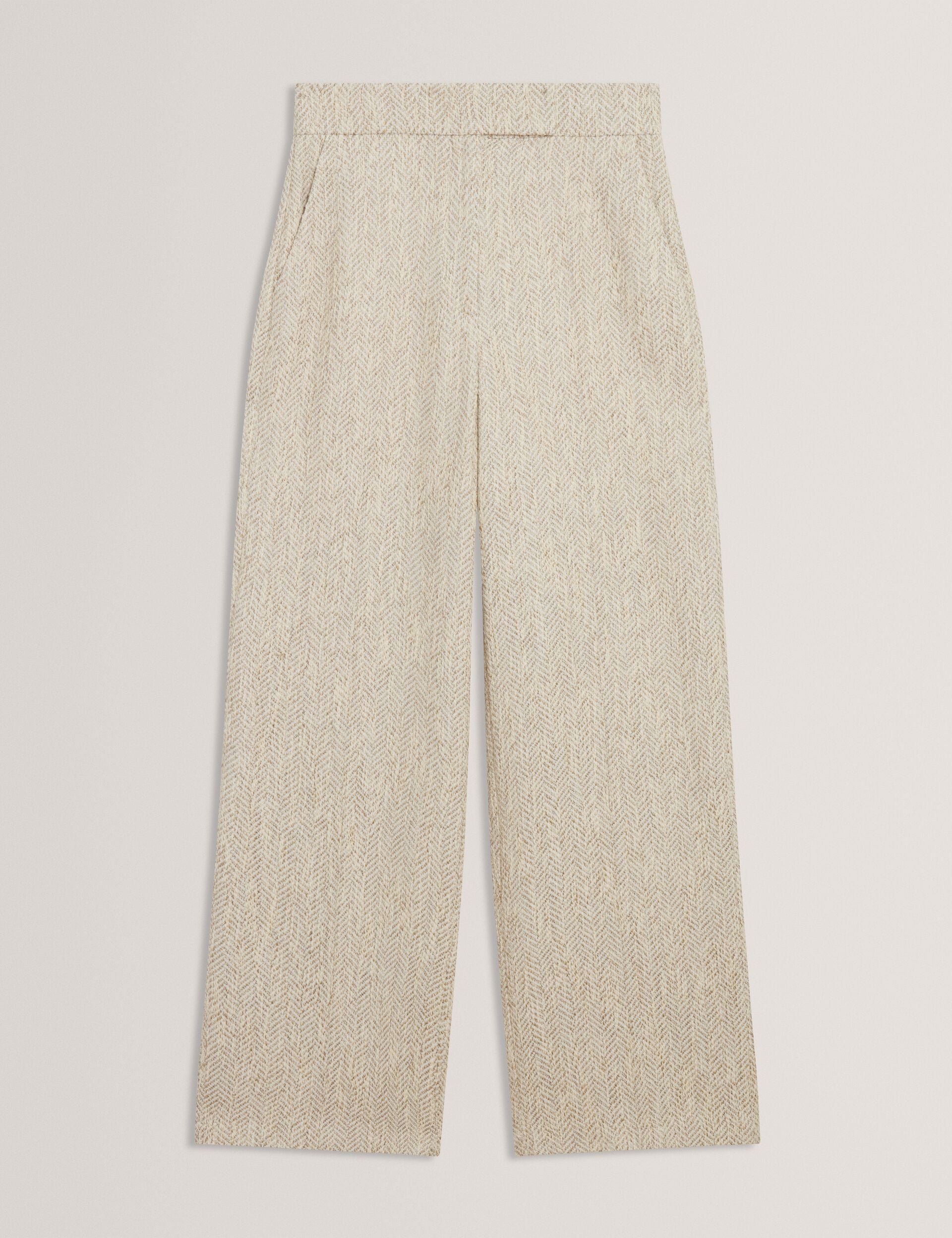 Ted Baker Vulpat Boucle Herringbone Wide Leg Tailored Trousers Women's
