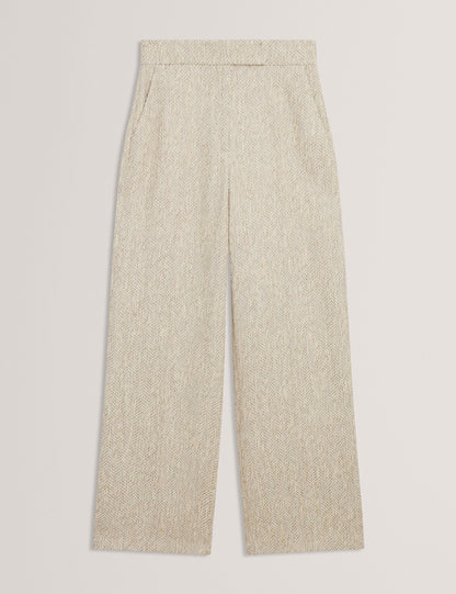 Ted Baker Vulpat Boucle Herringbone Wide Leg Tailored Trousers Women's