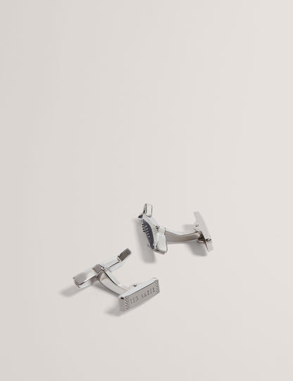Ted Baker Kipper Fish Shape Branded Metal Cufflinks