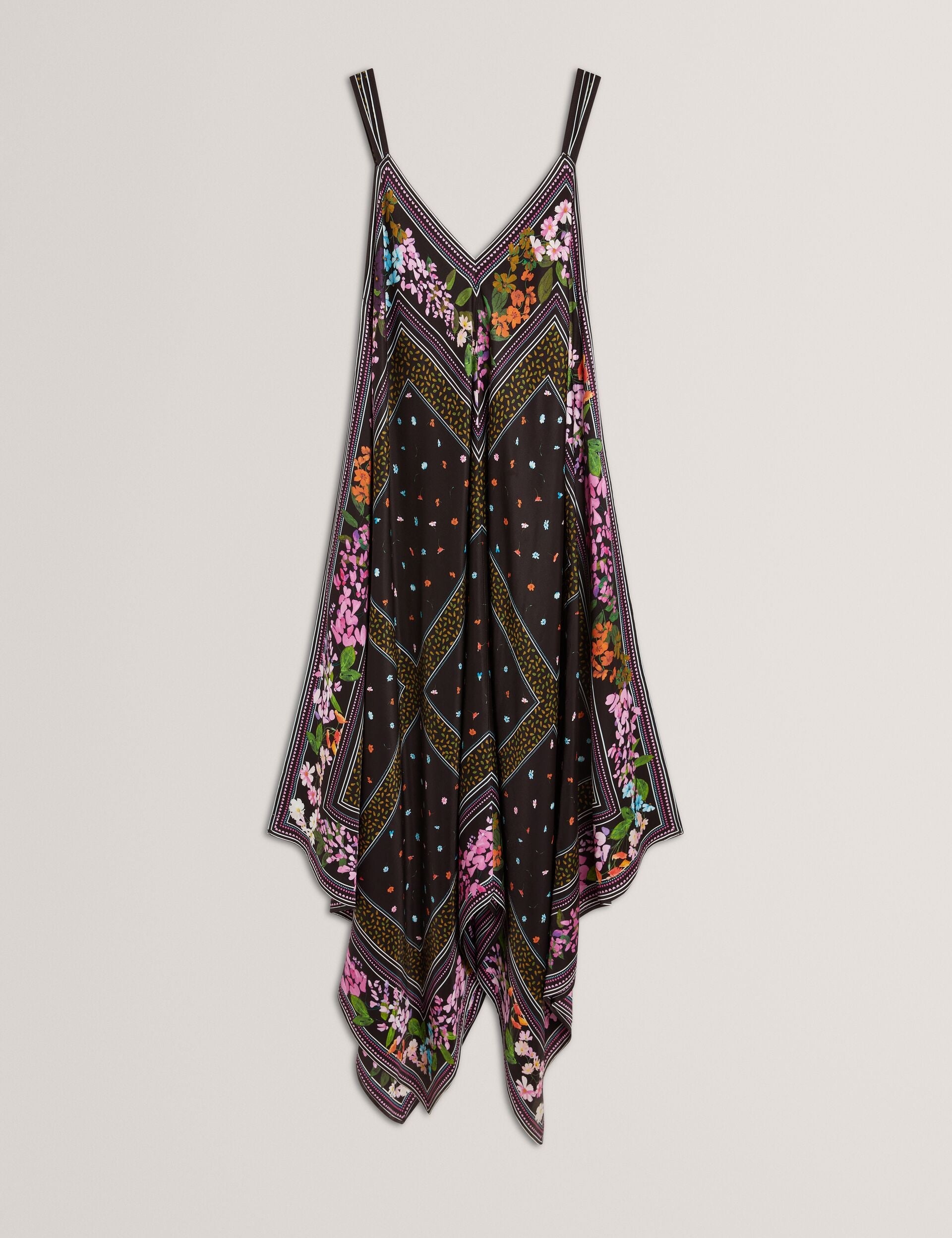 Ted Baker Lariia Scarf Print Asymmetric Midi Slip Dress Women's