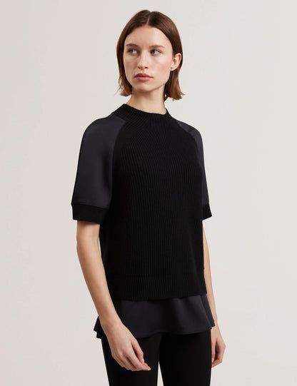 Ted Baker Onzaa Chunky Knit Short Sleeve Top With Shirt Hem Women's