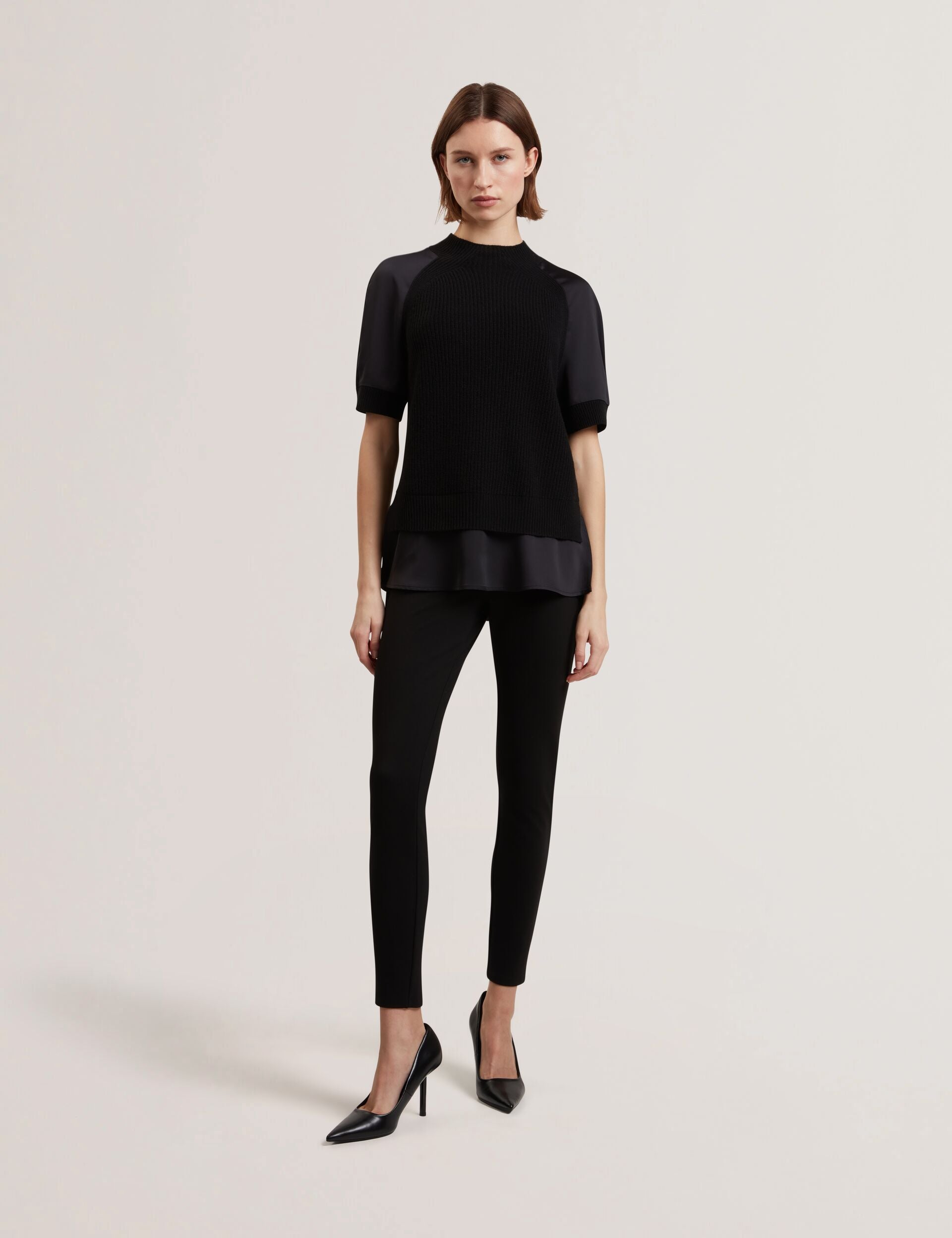 Ted Baker Onzaa Chunky Knit Short Sleeve Top With Shirt Hem Women's