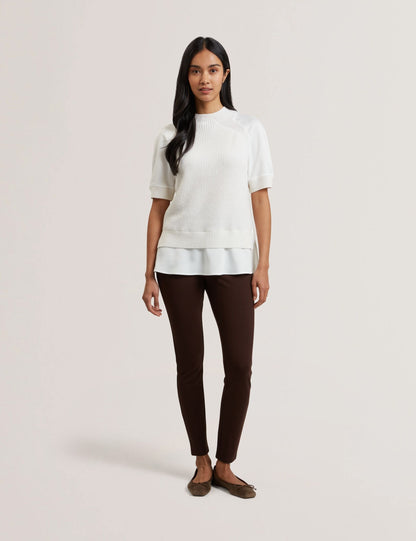 Ted Baker Onzaa Chunky Knit Short Sleeve Top With Shirt Hem Women's