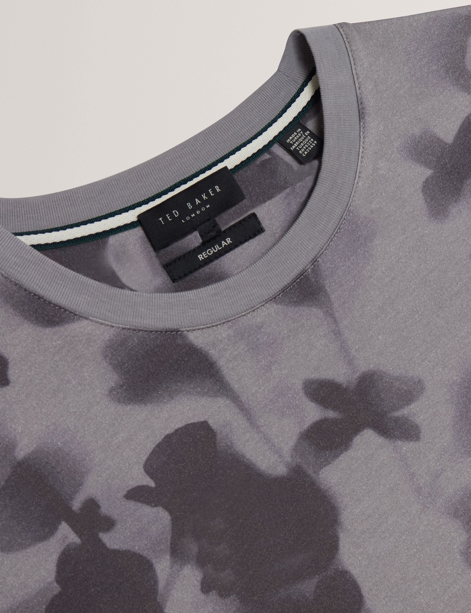 Ted Baker Denniss Monochrome Floral Print Cotton Tshirt