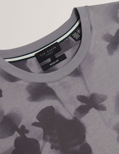 Ted Baker Denniss Monochrome Floral Print Cotton Tshirt