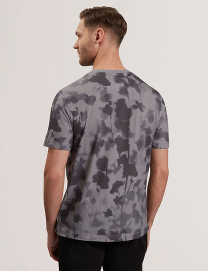 Ted Baker Denniss Monochrome Floral Print Cotton Tshirt