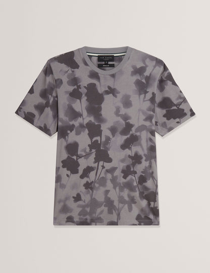 Ted Baker Denniss Monochrome Floral Print Cotton Tshirt