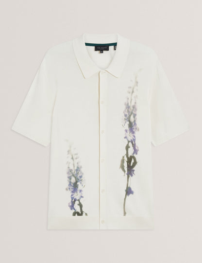 Ted Baker Ruits Floral Detail Button Through Polo Shirt