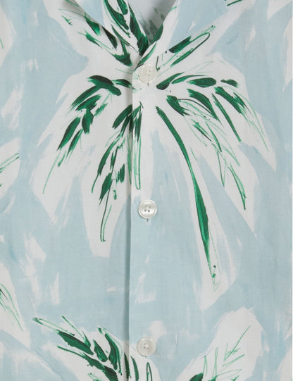 Ted Baker Boche Tropical Print Linen Blend Relaxed Shirt
