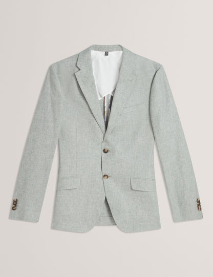 Ted Baker Kenleyj Green Linen Cotton Single Breasted Blazer