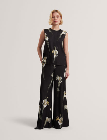 Ted Baker Haydie Floral Print Wide Leg Tailored Trousers Women's